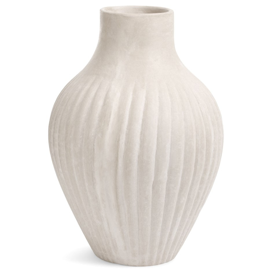 Vase en papier mâché blanc naturel